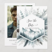 Waterverf Heerlijke Mountain Wedding Save The Date (Voorkant / Achterkant)