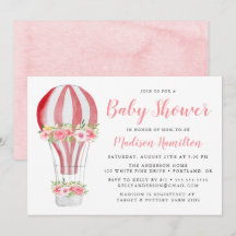 Waterverf Heet Luchtballon Baby Shower