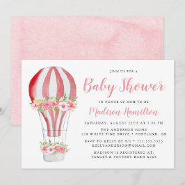 Waterverf Heet Luchtballon Baby Shower Kaart
