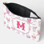 Waterverf Heet Roze Mahjong Cocktails Monogram Etui (Open)