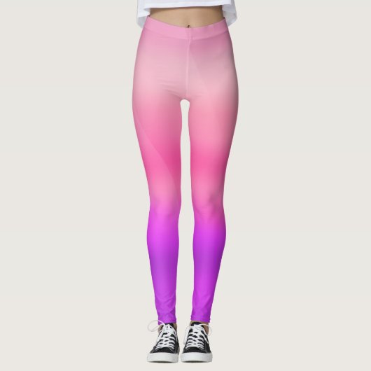 Waterverf Heet Roze Modern Leggings (Voorkant)