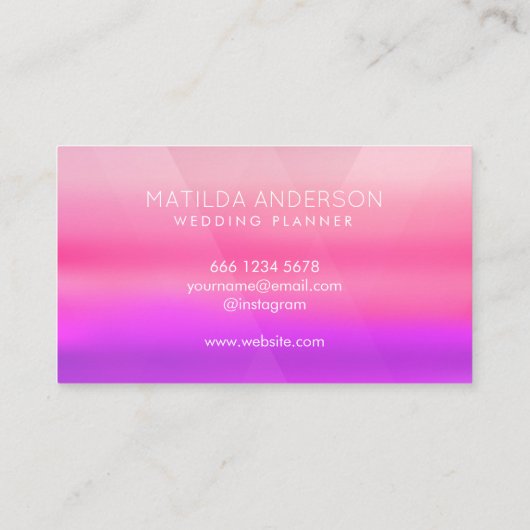 Waterverf Heet Roze Modern Visitekaartje (Achterkant)