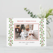 Waterverf heiligdommen en groene kerstfoto aankondiging (Staand voorkant)