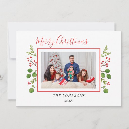 Waterverf heiligdommen en groene kerstfoto aankondiging (Voorkant)