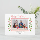 Waterverf heiligdommen en groene kerstfoto aankondiging (Staand voorkant)