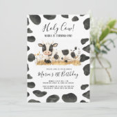 Waterverf Heilige Koe Boerderij Verjaardagsfeest Kaart (Staand voorkant)