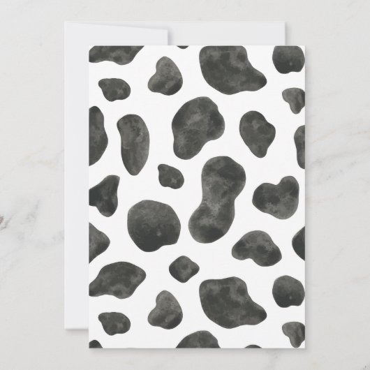 Waterverf Heilige Koe Boerderij Verjaardagsfeest Kaart (Achterkant)