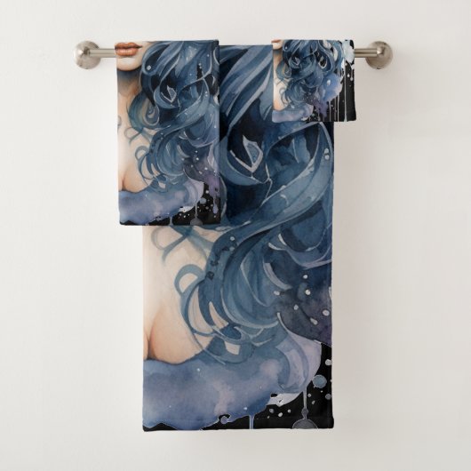 Waterverf heks [1] bad handdoek (Insitu)