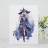 Waterverf heks [3] feestdagenkaart (Staand voorkant)