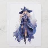 Waterverf heks [3] feestdagenkaart (Voorkant / Achterkant)