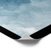 Waterverf heks aan een donkere nachtelijke hemel poster (Hoek)