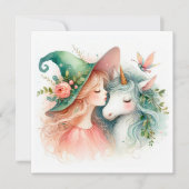 Waterverf Heks Eenhoorn Fantasy Art Magic Quote (Voorkant)