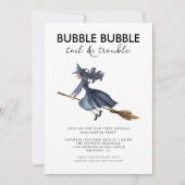 🧹🌙 Waterverf heks griezelig Halloween feest Kaart (Voorkant)