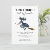 🧹🌙 Waterverf heks griezelig Halloween feest Kaart (Staand voorkant)