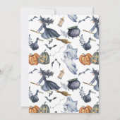 🧹🌙 Waterverf heks griezelig Halloween feest Kaart (Achterkant)