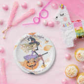 Waterverf heks Halloween vrijgezellenfeest Papieren Bordje (Feest)