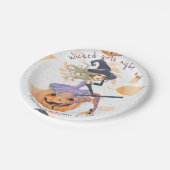 Waterverf heks Halloween vrijgezellenfeest Papieren Bordje (Gekanteld)