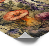 Waterverf heks met bloemen poster (Hoek)