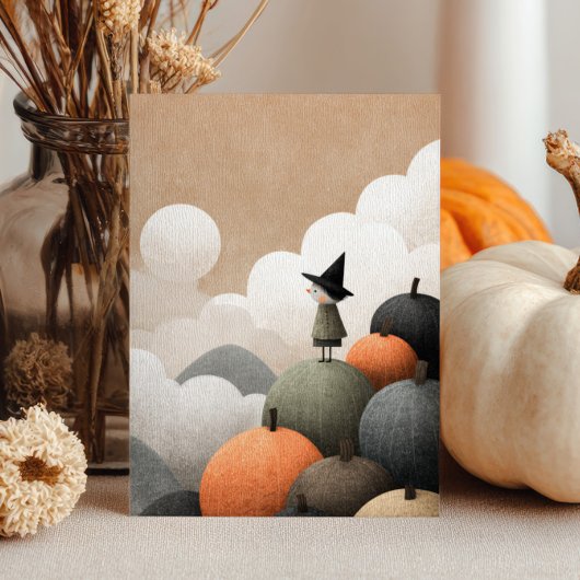 Waterverf heks spookachtige Schattigee minimalisti Kaart