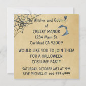 Waterverf heksen Goblins Halloween Costume Party Kaart (Achterkant)