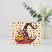 Waterverf heksen Pet en vallen Briefkaart (Staand voorkant)