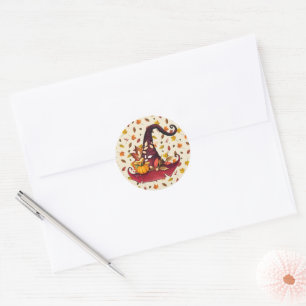 Waterverf heksen Pet en vallen Ronde Sticker