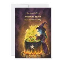 Waterverf Heksendrank Halloween Feest Uitnodiging