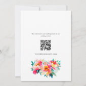 Waterverf Helder Roze Bloemen Bruiloft Save The Date (Achterkant)