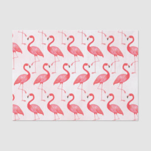 Waterverf helder roze Flamingo patroon Tissuepapier