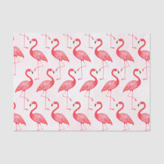 Waterverf helder roze Flamingo patroon Tissuepapier