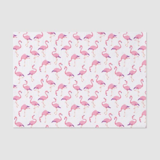 Waterverf helder roze Flamingo patroon Tissuepapier (Voorkant)