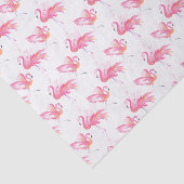 Waterverf Helder Roze Flamingo patroon Tissuepapier (Detail)