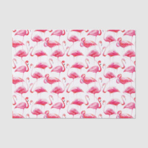Waterverf helder roze Flamingo patroon Tissuepapier