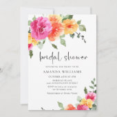 Waterverf Helder Roze Sinaasappel Bloem Vrijgezell Kaart (Voorkant)