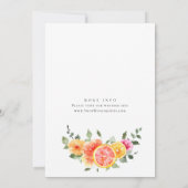 Waterverf Helder Roze Sinaasappel Bloem Vrijgezell Kaart (Achterkant)