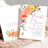 Waterverf Helder Roze Sinaasappel Bloem Vrijgezell Kaart