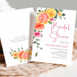 Waterverf Helder Roze Sinaasappel Bloem Vrijgezell Kaart