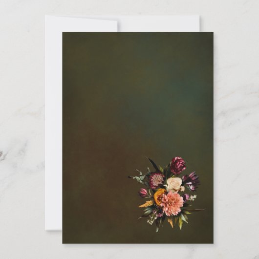 Waterverf helder wandtapijt bloemen goud bruiloft kaart (Achterkant)