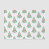 Waterverf Heldere Kleuren Coquette Kerstboom Tissuepapier (Voorkant)