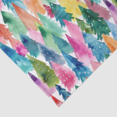 Waterverf Heldere Kleurrijke Regenboog Kerstbomen Tissuepapier (Detail)