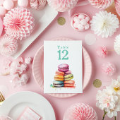 Waterverf heldere macarons Tafelnummerkaart Kaart