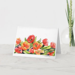 waterverf heldere tulpen kaart