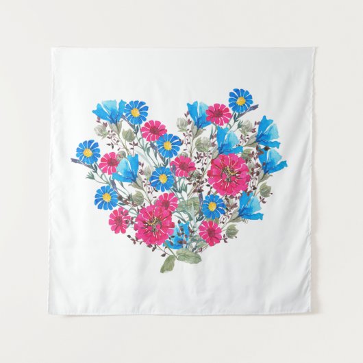 Waterverf heldere wildbloemen wandkleed (Voorkant)