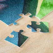 Waterverf heliconia tropische bloem legpuzzel (Zijkant)