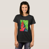 Waterverf heliconia tropische bloem t-shirt (Voorkant volledig)