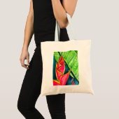 Waterverf heliconia tropische bloem tote bag (Voorkant (product))
