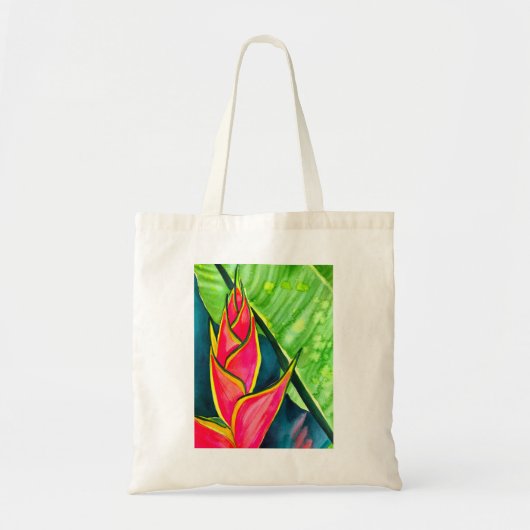 Waterverf heliconia tropische bloem tote bag (Voorkant)