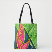 Waterverf heliconia tropische bloem tote bag (Voorkant)