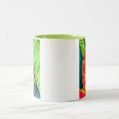 Waterverf heliconia tropische bloem tweekleurige koffiemok (Center)