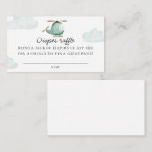 Waterverf helikopter. Baby show Diaper Raffle Informatiekaartje (Voorkant / Achterkant)